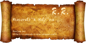 Rusznák Róza névjegykártya